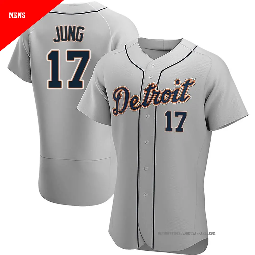 Men's ＃17 Jace Jung Detroit Tigers Gray Authentic Road Jersey