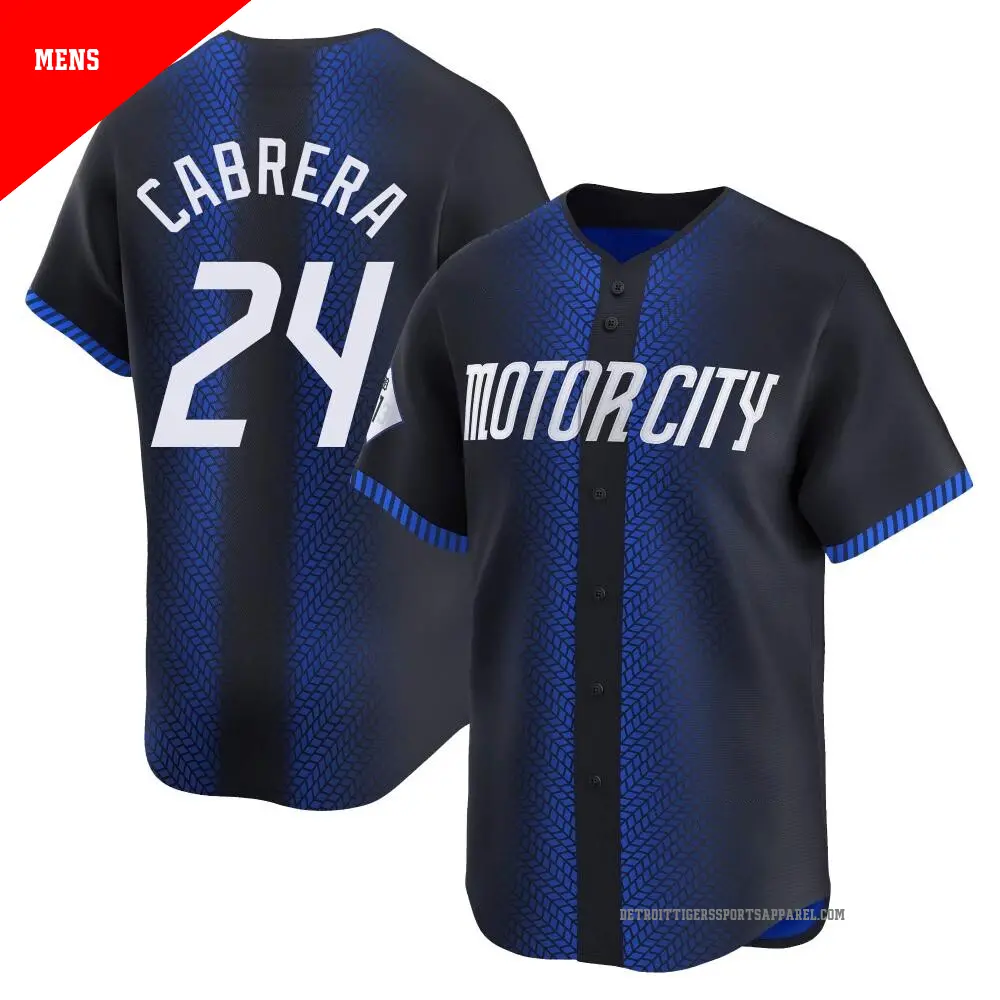 Men's ＃24 Miguel Cabrera Detroit Tigers Blue Limited 2024 City Connect Jersey