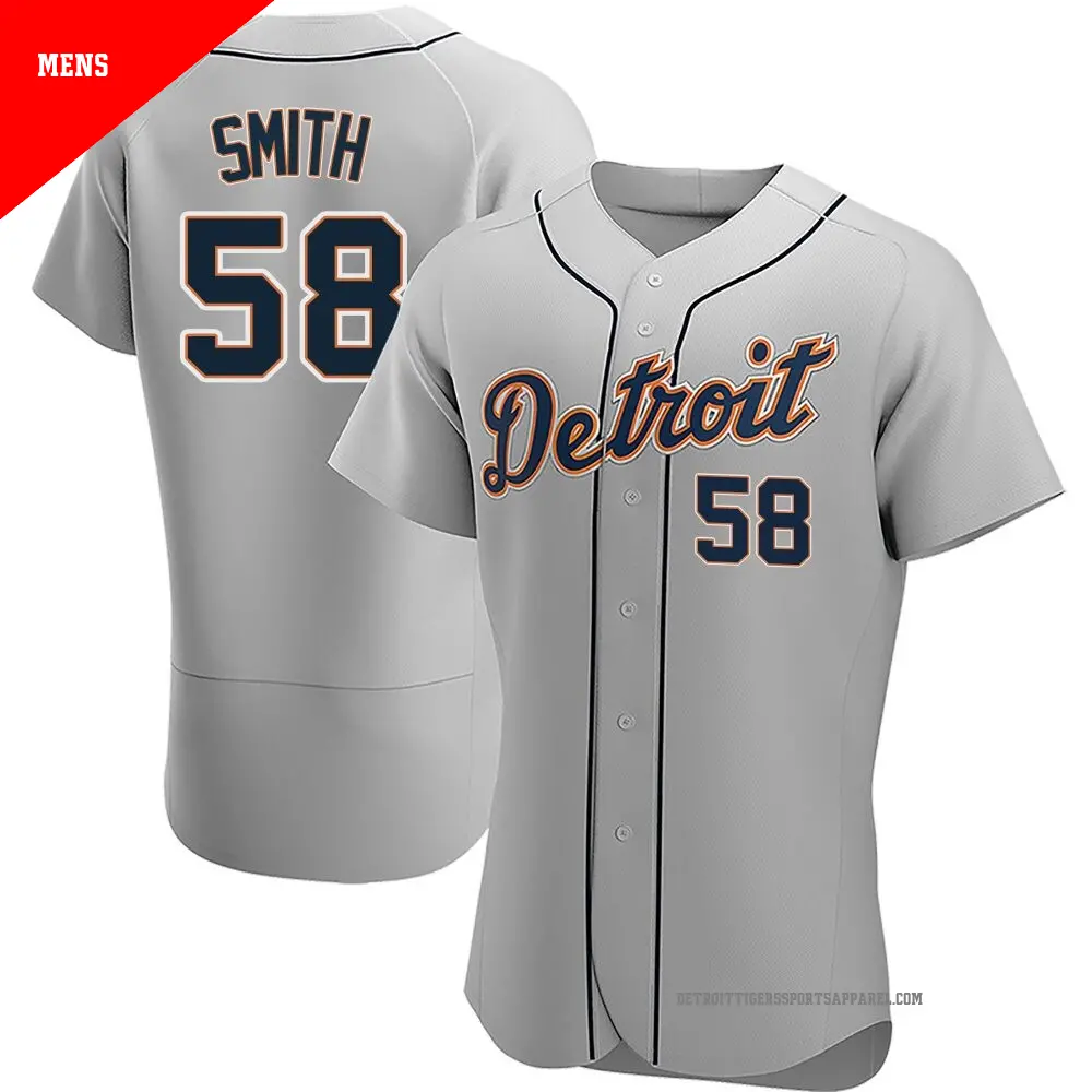 Men's ＃58 Dylan Smith Detroit Tigers Gray Authentic Road Jersey