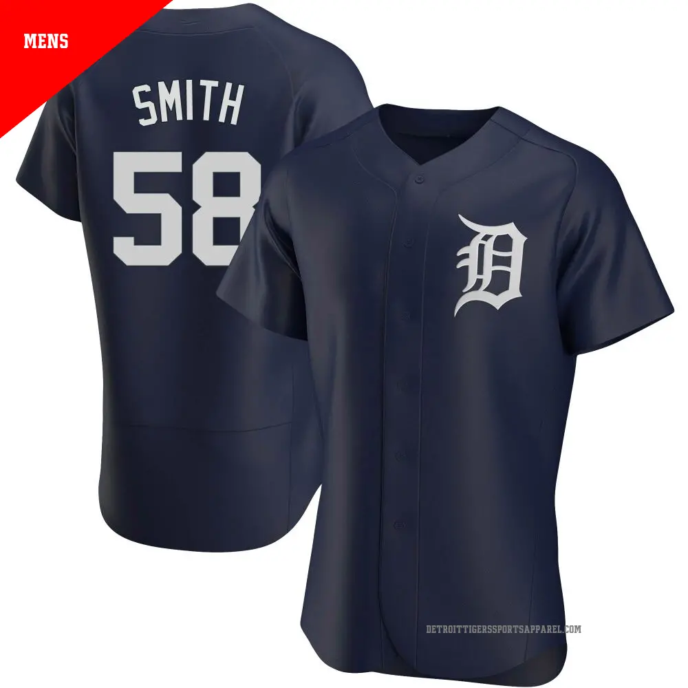 Men's ＃58 Dylan Smith Detroit Tigers Navy Authentic Alternate Jersey