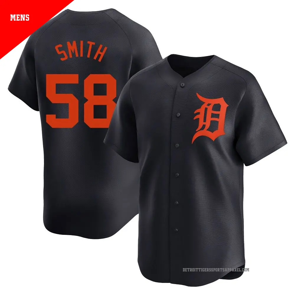 Men's ＃58 Dylan Smith Detroit Tigers Navy Limited Alternate Jersey