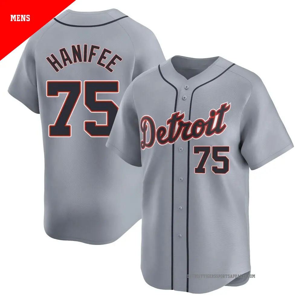 Men's ＃75 Brenan Hanifee Detroit Tigers Gray Limited Road Jersey