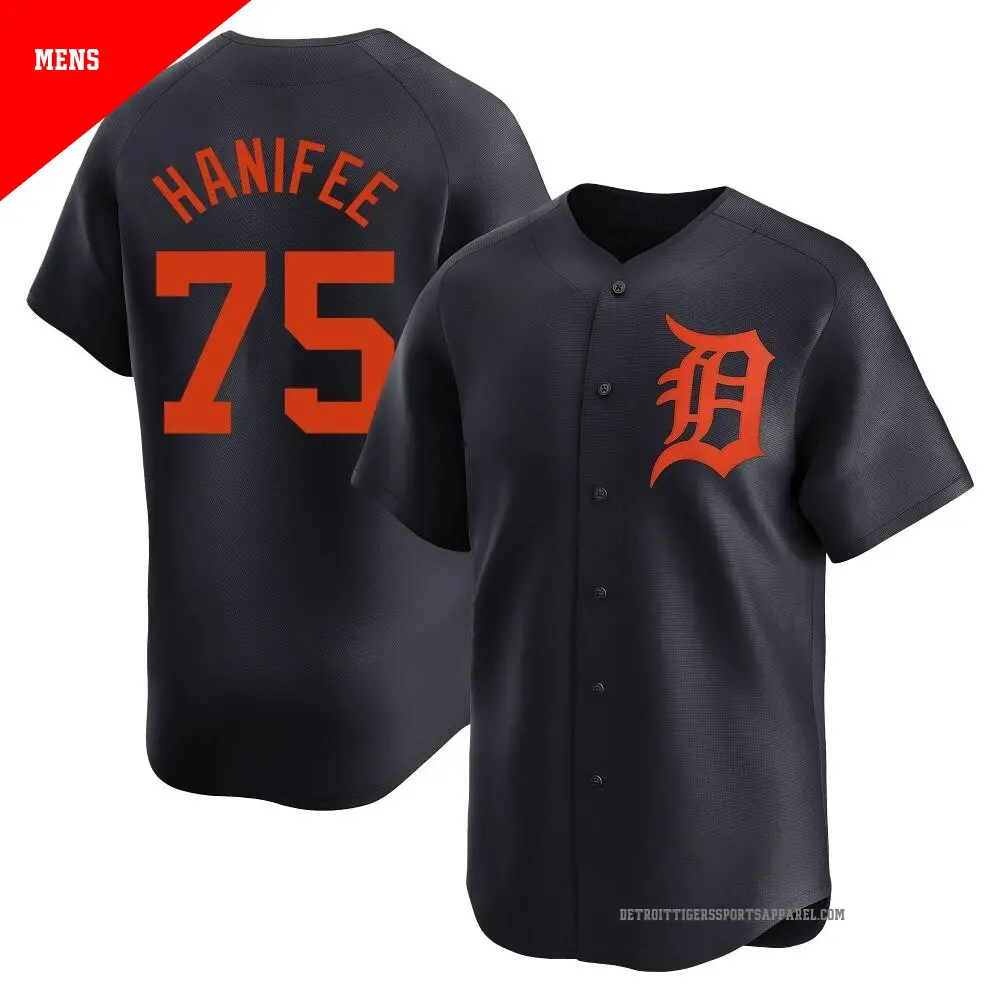 Men's ＃75 Brenan Hanifee Detroit Tigers Navy Limited Alternate Jersey