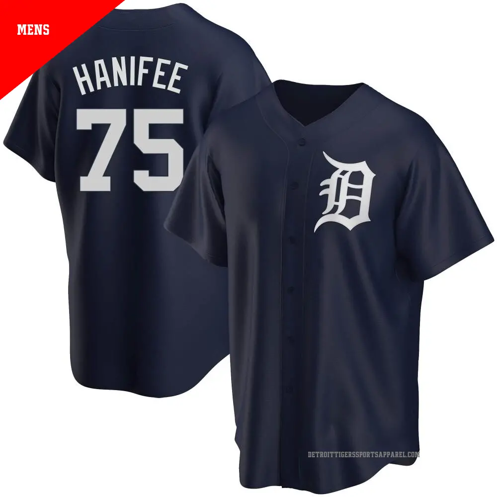 Men's ＃75 Brenan Hanifee Detroit Tigers Navy Replica Alternate Jersey