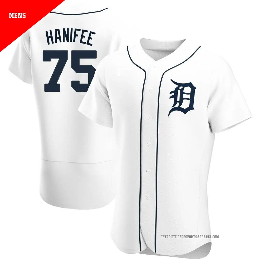 Men's ＃75 Brenan Hanifee Detroit Tigers White Authentic Home Jersey