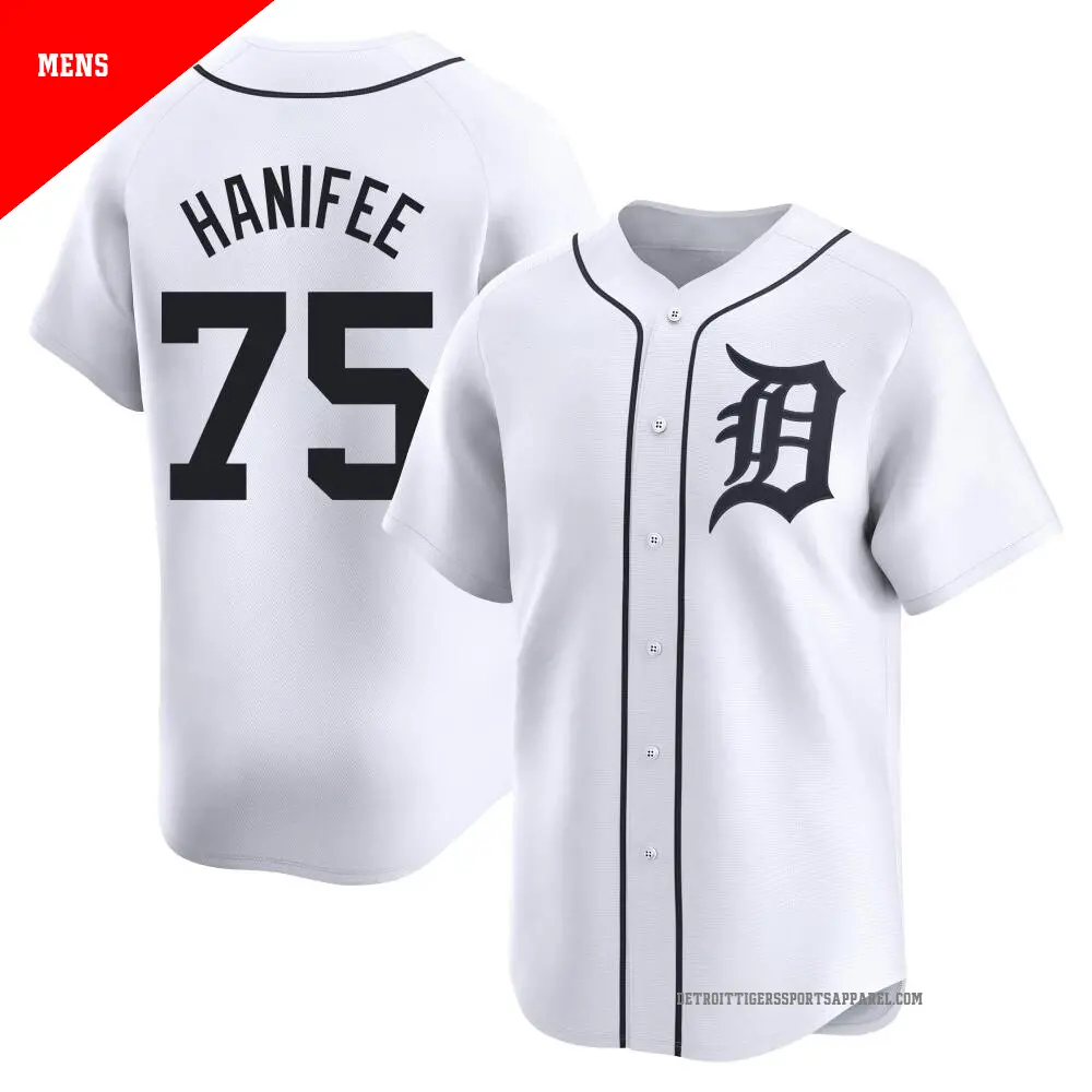 Men's ＃75 Brenan Hanifee Detroit Tigers White Limited Home Jersey