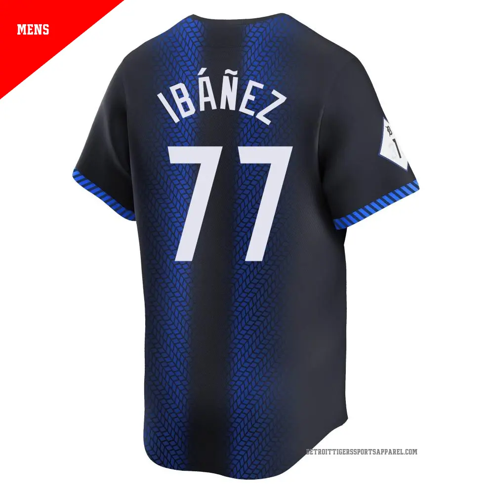 Men's #77 Andy Ibanez Detroit Tigers Blue Limited 2024 City