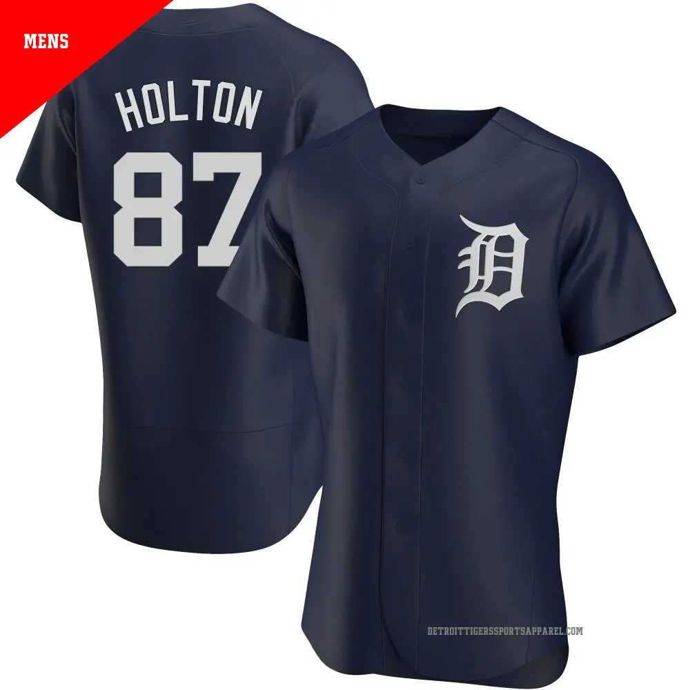 Men's ＃87 Tyler Holton Detroit Tigers Navy Authentic Alternate Jersey