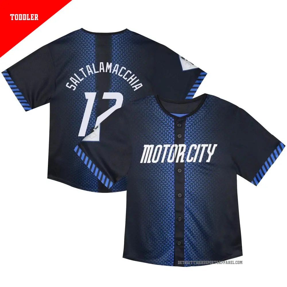 Toddler ＃12 Jarrod Saltalamacchia Detroit Tigers Blue Limited & Preschool 2024 City Connect Jersey