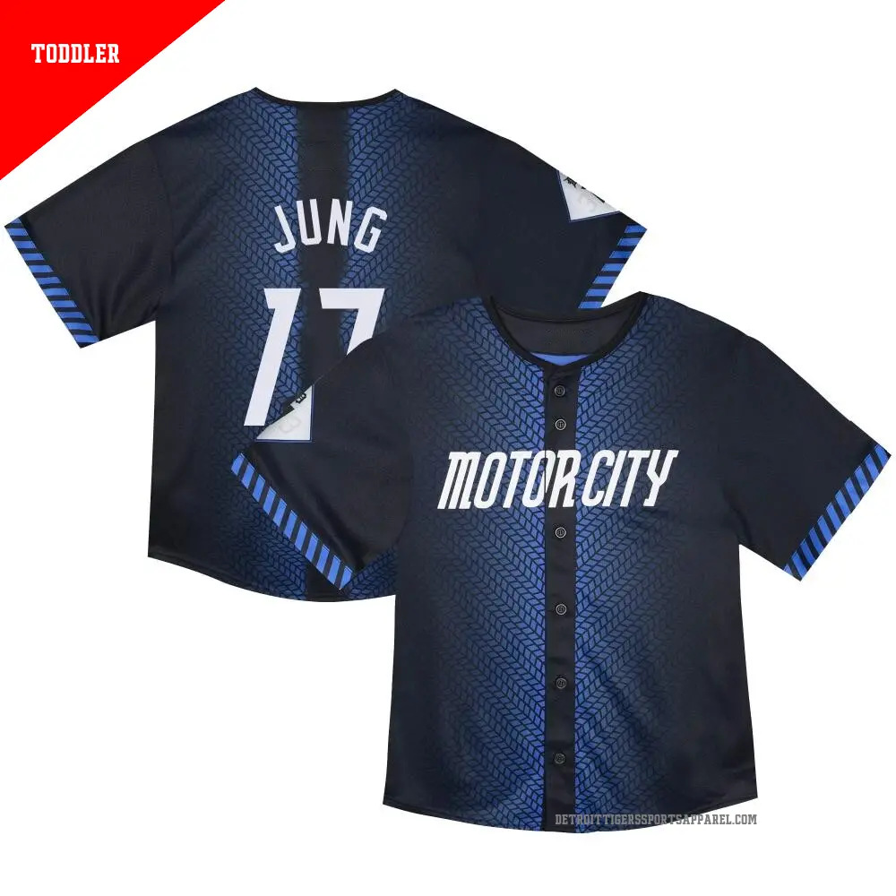 Toddler ＃17 Jace Jung Detroit Tigers Blue Limited & Preschool 2024 City Connect Jersey