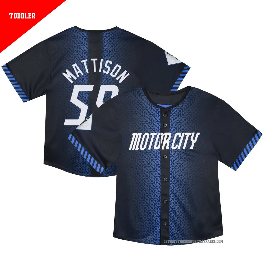 Toddler ＃59 Tyler Mattison Detroit Tigers Blue Limited & Preschool 2024 City Connect Jersey