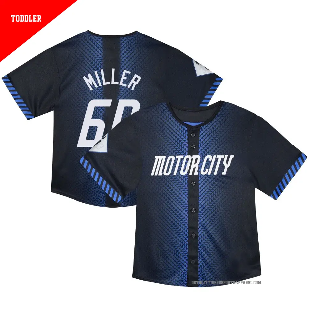 Toddler ＃60 Jake Miller Detroit Tigers Blue Limited & Preschool 2024 City Connect Jersey