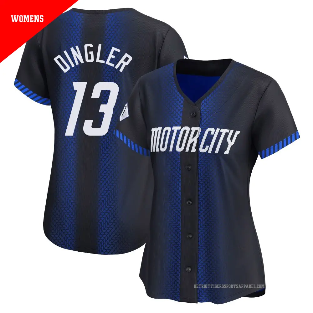 Women's ＃13 Dillon Dingler Detroit Tigers Blue Limited 2024 City Connect Jersey