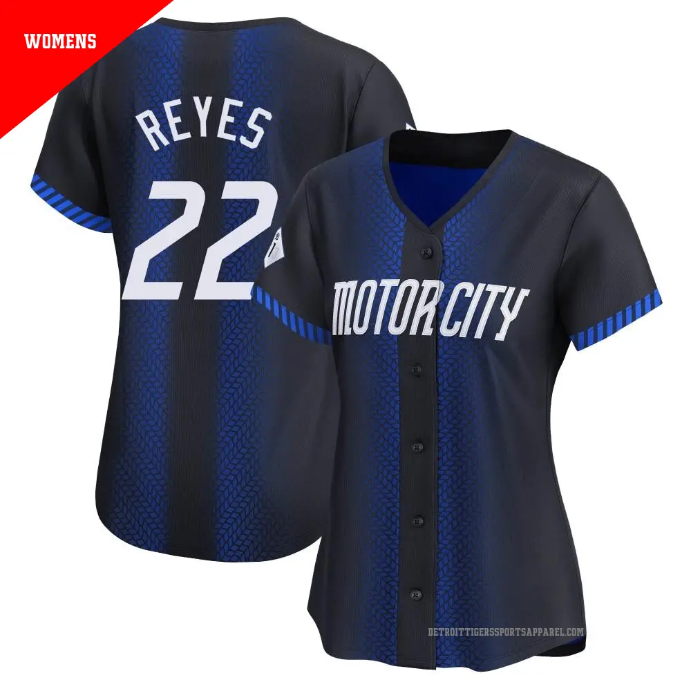 Women's ＃22 Victor Reyes Detroit Tigers Blue Limited 2024 City Connect Jersey