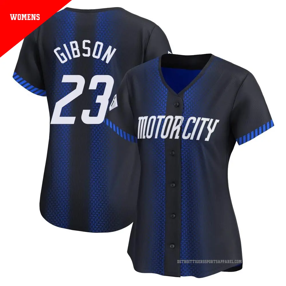 Women's ＃23 Kirk Gibson Detroit Tigers Blue Limited 2024 City Connect Jersey