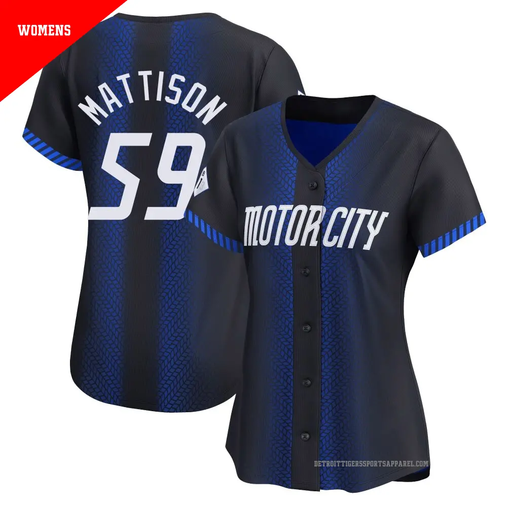 Women's ＃59 Tyler Mattison Detroit Tigers Blue Limited 2024 City Connect Jersey