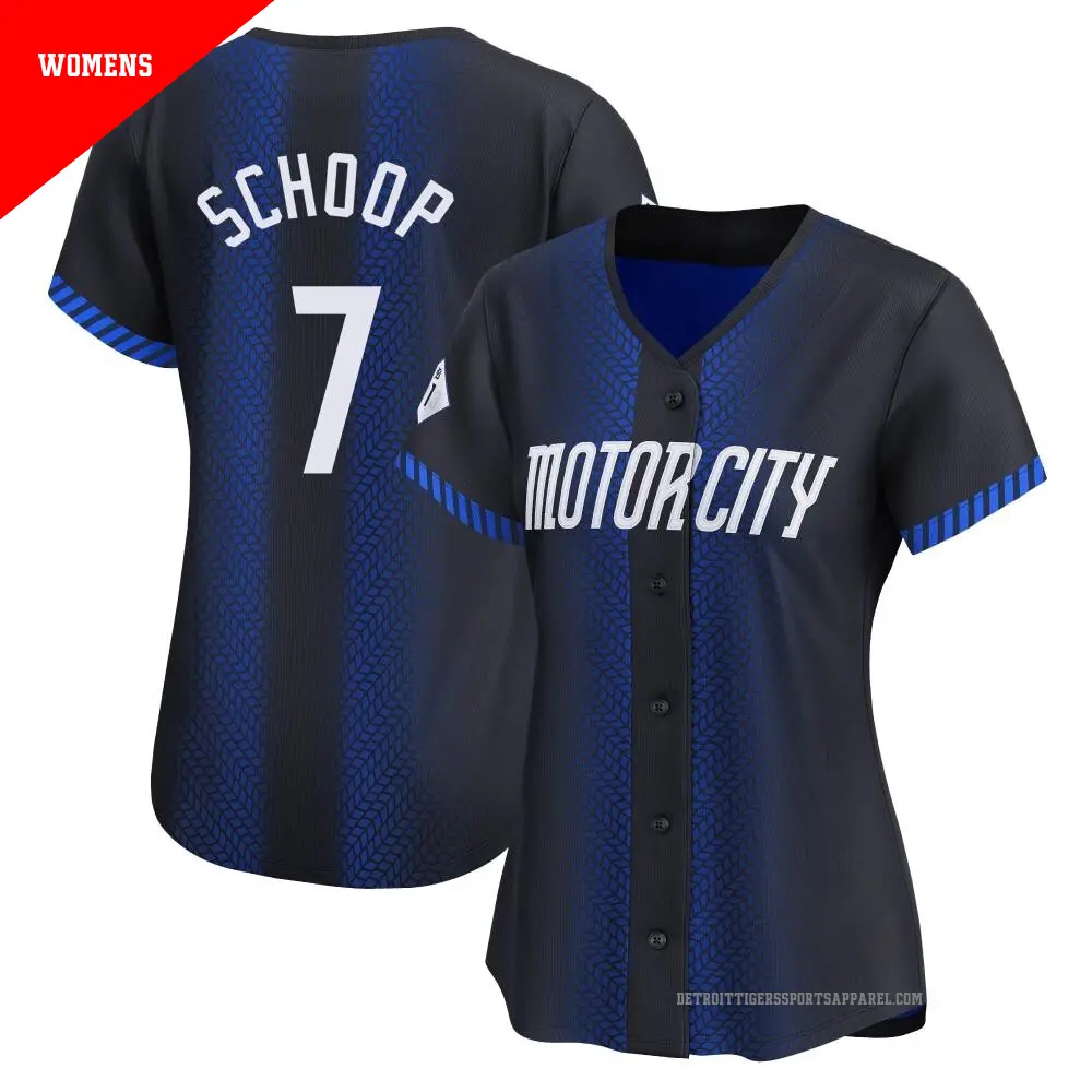 Women's ＃7 Jonathan Schoop Detroit Tigers Blue Limited 2024 City Connect Jersey