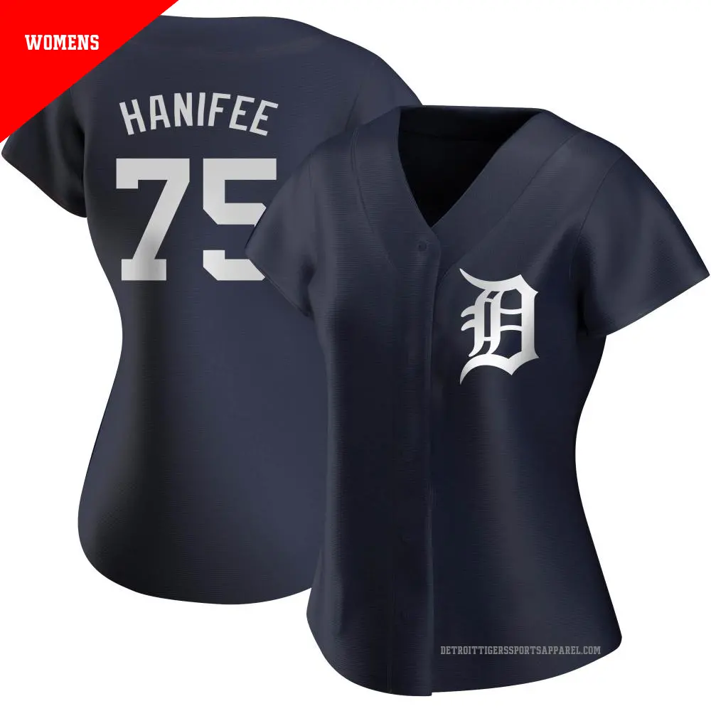 Women's ＃75 Brenan Hanifee Detroit Tigers Navy Authentic Alternate Jersey