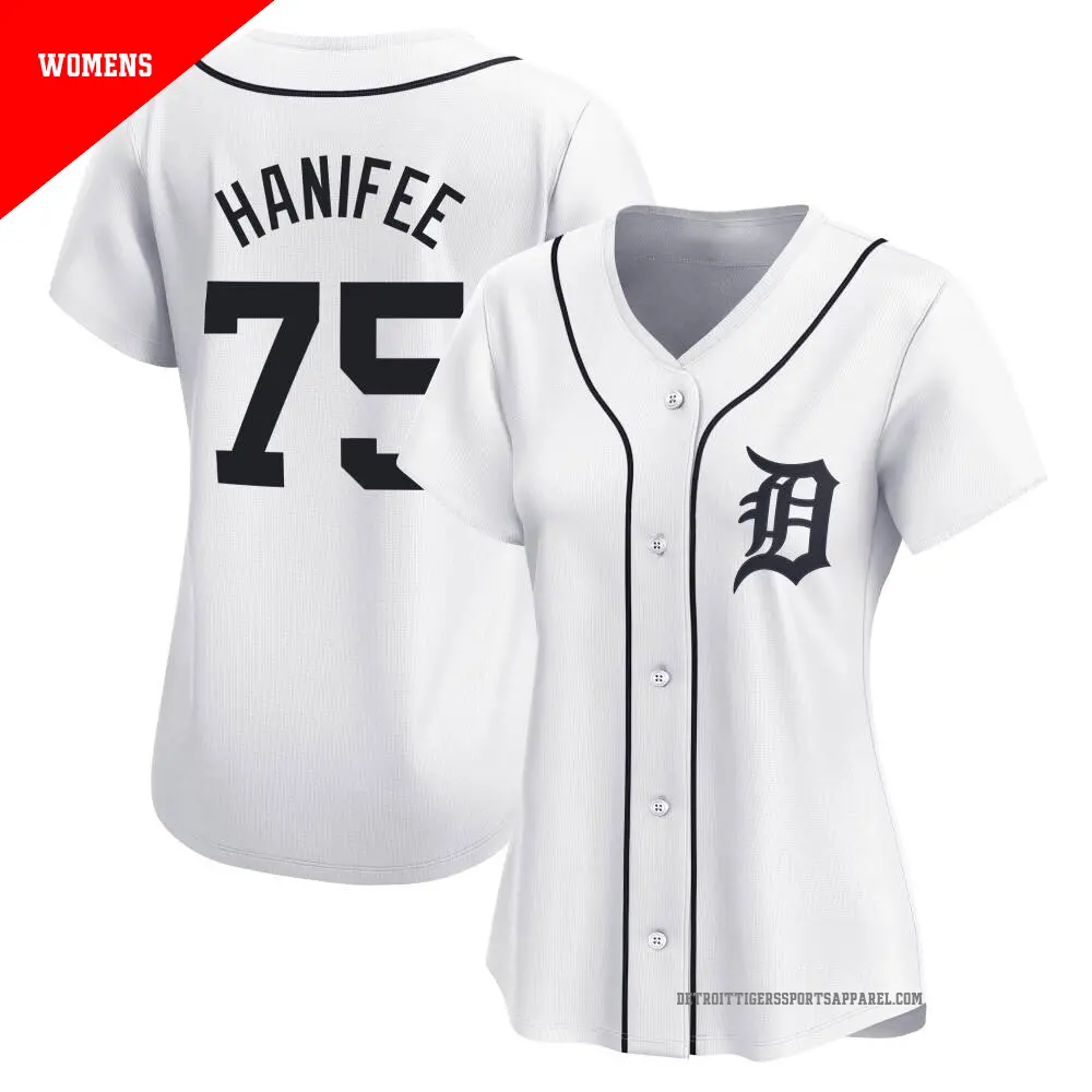 Women's ＃75 Brenan Hanifee Detroit Tigers White Limited Home Jersey
