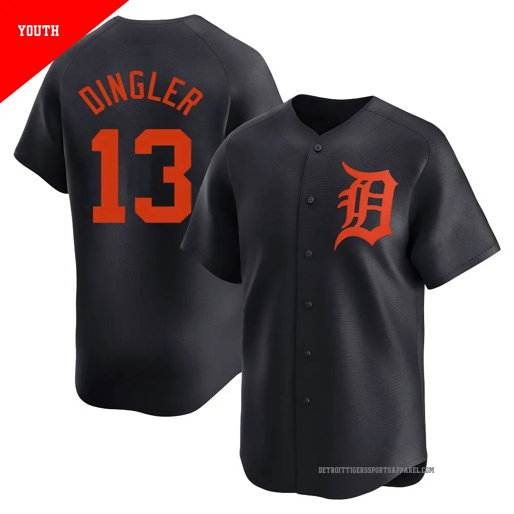 Youth ＃13 Dillon Dingler Detroit Tigers Navy Limited Alternate Jersey