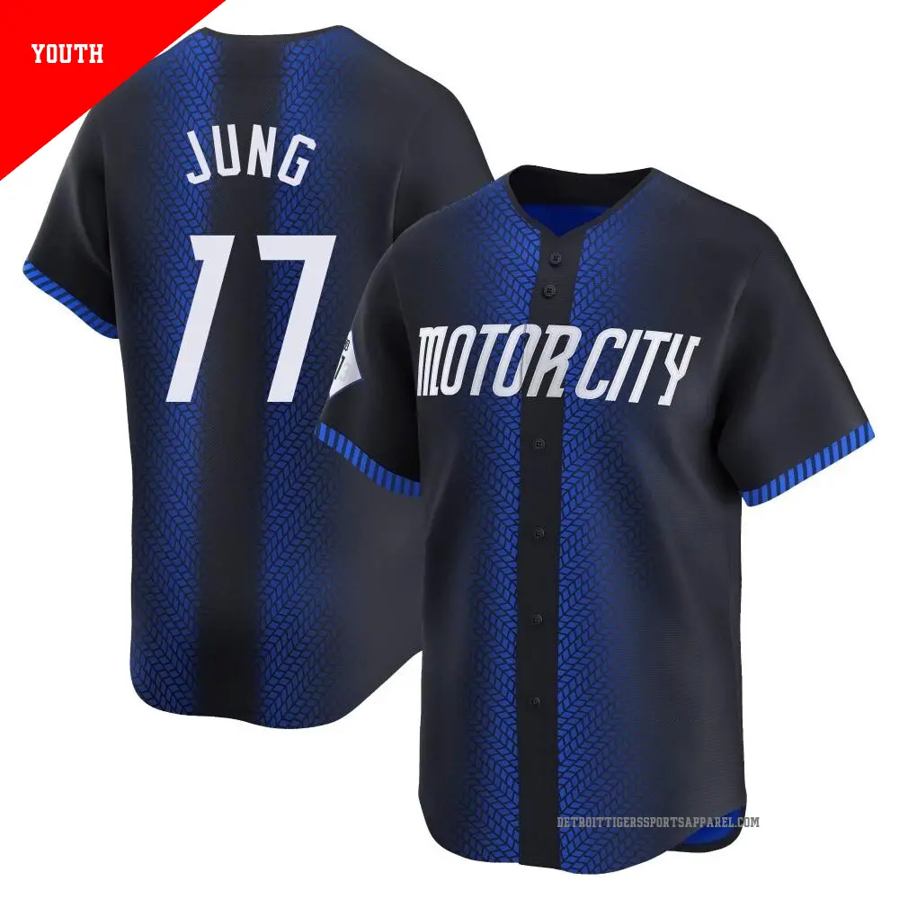 Youth ＃17 Jace Jung Detroit Tigers Blue Limited 2024 City Connect Jersey