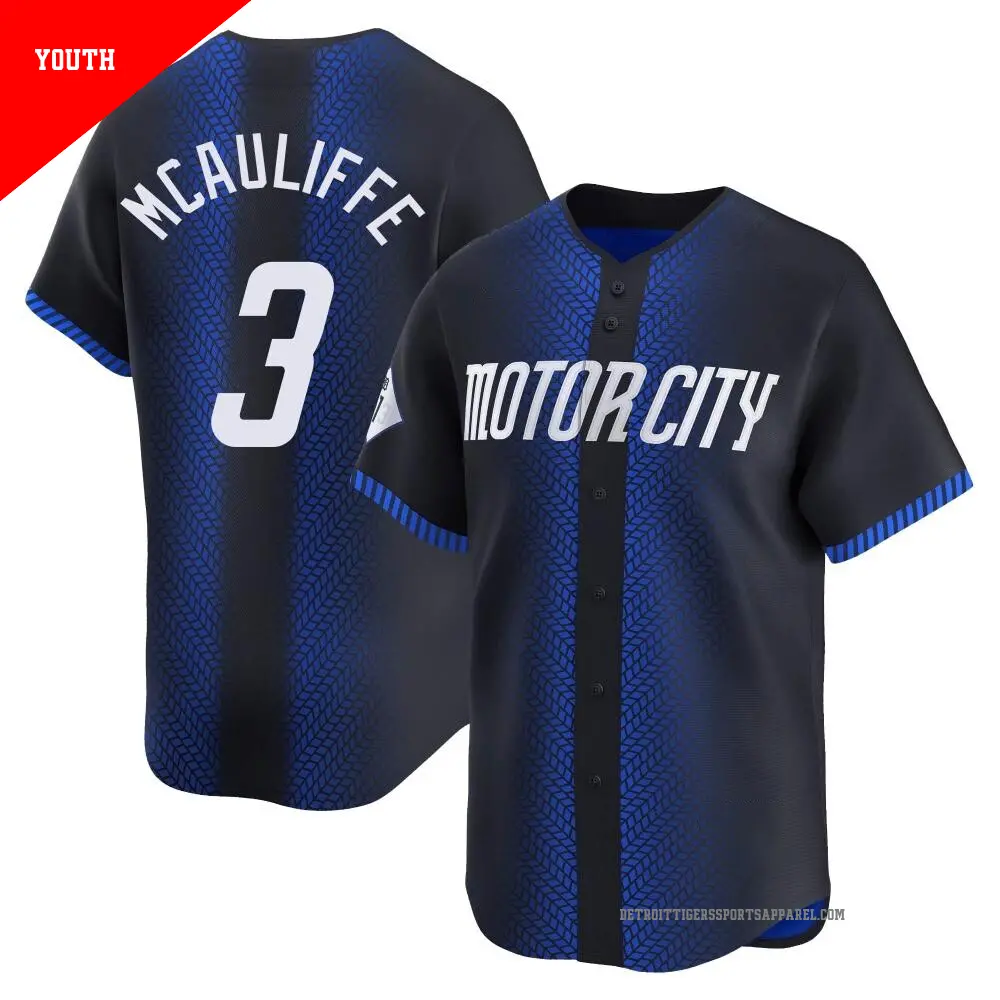 Youth ＃3 Dick Mcauliffe Detroit Tigers Blue Limited 2024 City Connect Jersey