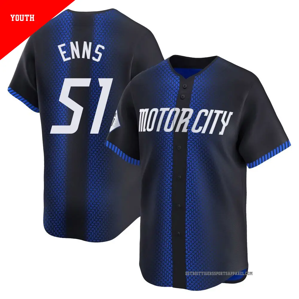 Youth ＃51 Dietrich Enns Detroit Tigers Blue Limited 2024 City Connect Jersey