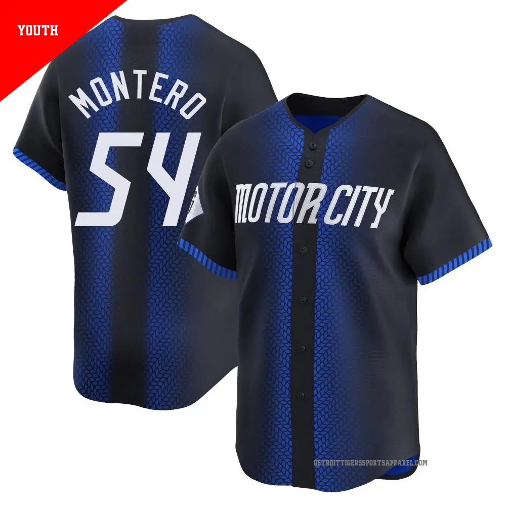 Youth ＃54 Keider Montero Detroit Tigers Blue Limited 2024 City Connect Jersey