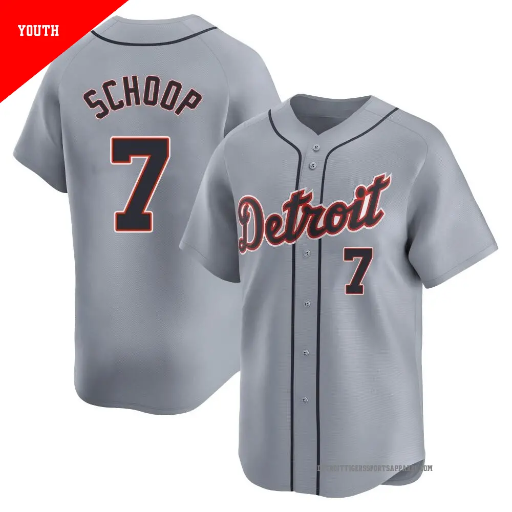 Youth ＃7 Jonathan Schoop Detroit Tigers Gray Limited Road Jersey