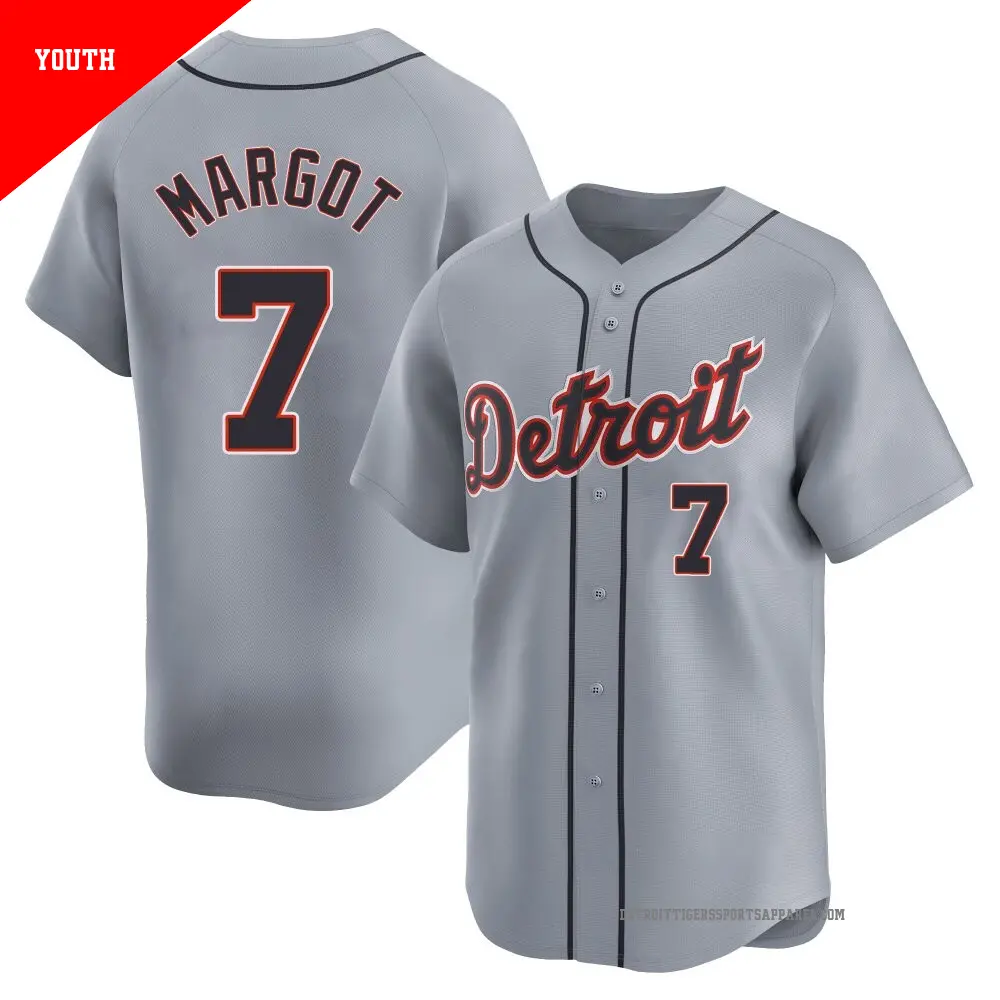 Youth ＃7 Manuel Margot Detroit Tigers Gray Limited Road Jersey